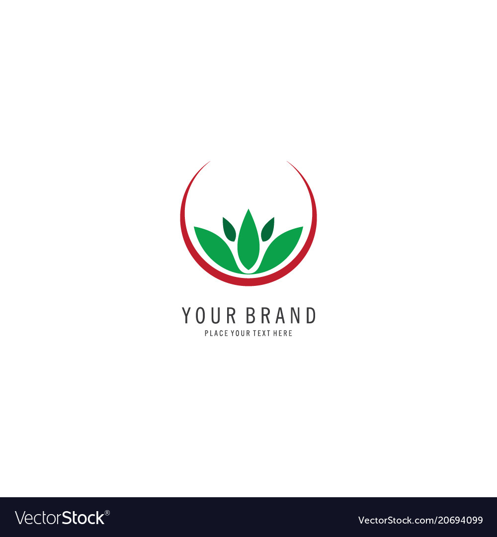 Herbal spa symbol logo vector image Herbal spa symbol logo
