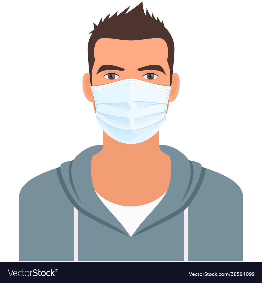 Man in medical mask for coronavirus or air