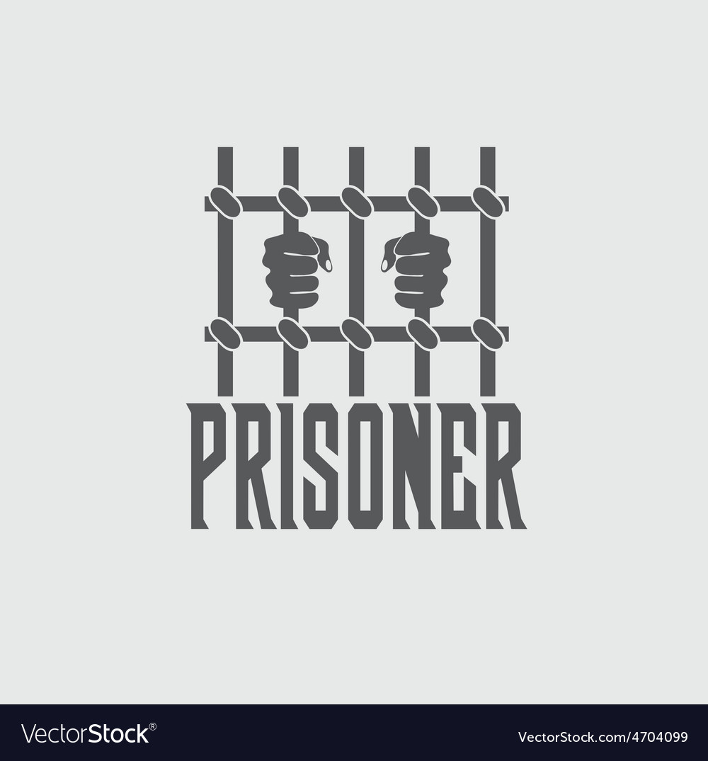 Prisoner hands behind bars design template