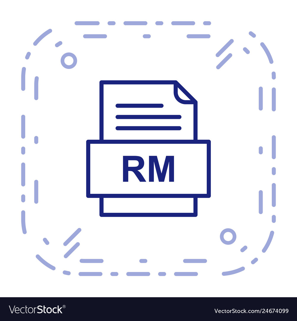 Rm file document icon Royalty Free Vector Image