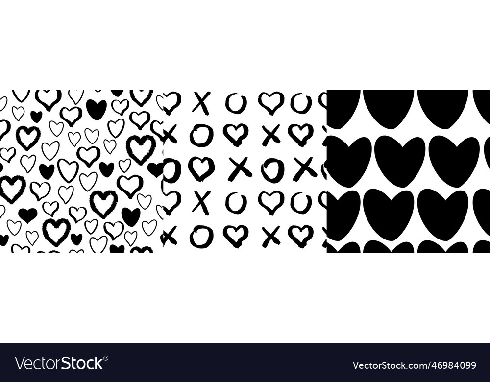 Set love tic tac toe game with heart doodle hand