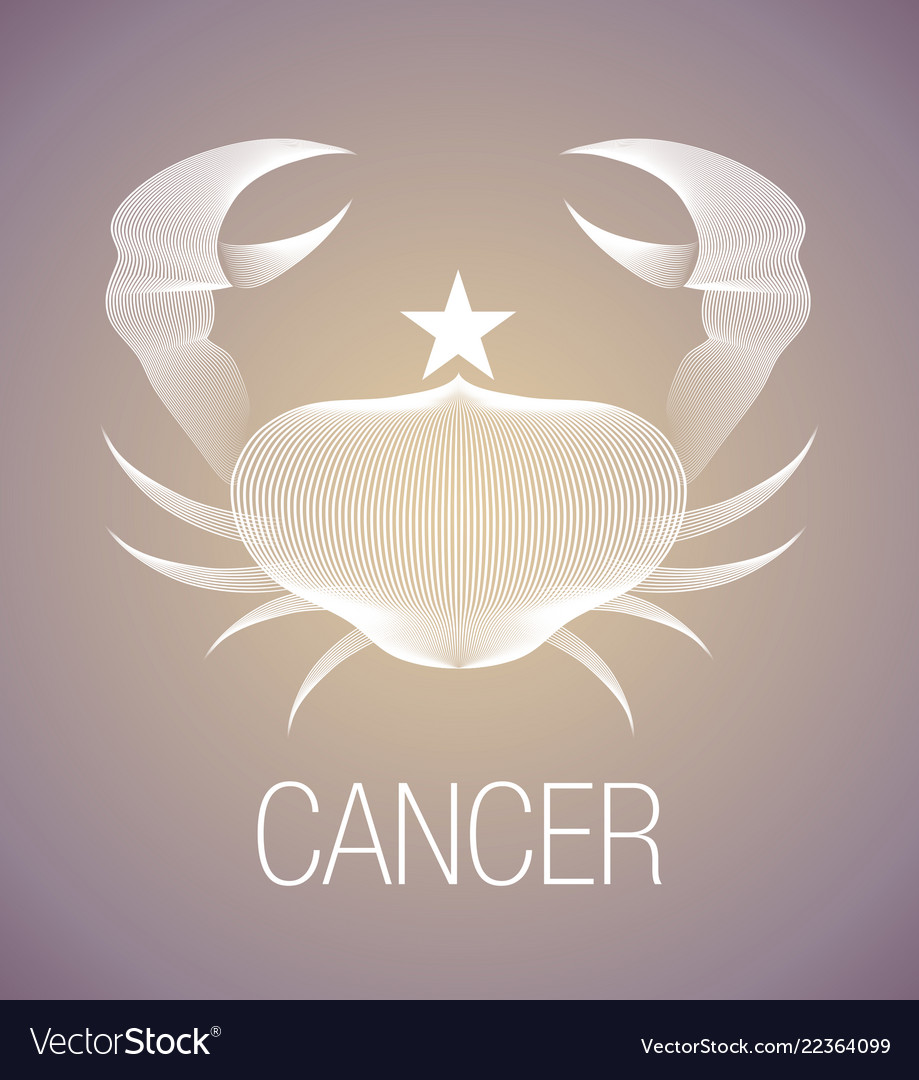 Zodiac sign cancer Royalty Free Vector Image - VectorStock