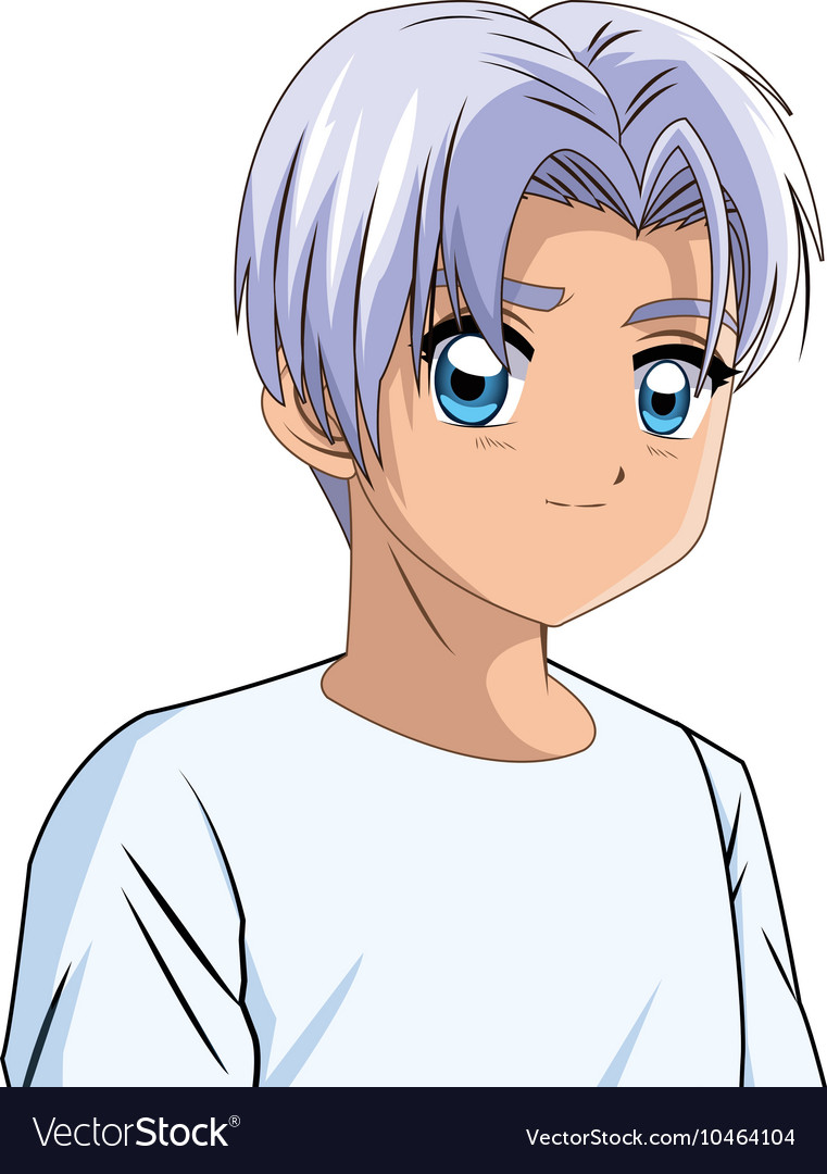 Anime style boy icon Royalty Free Vector Image