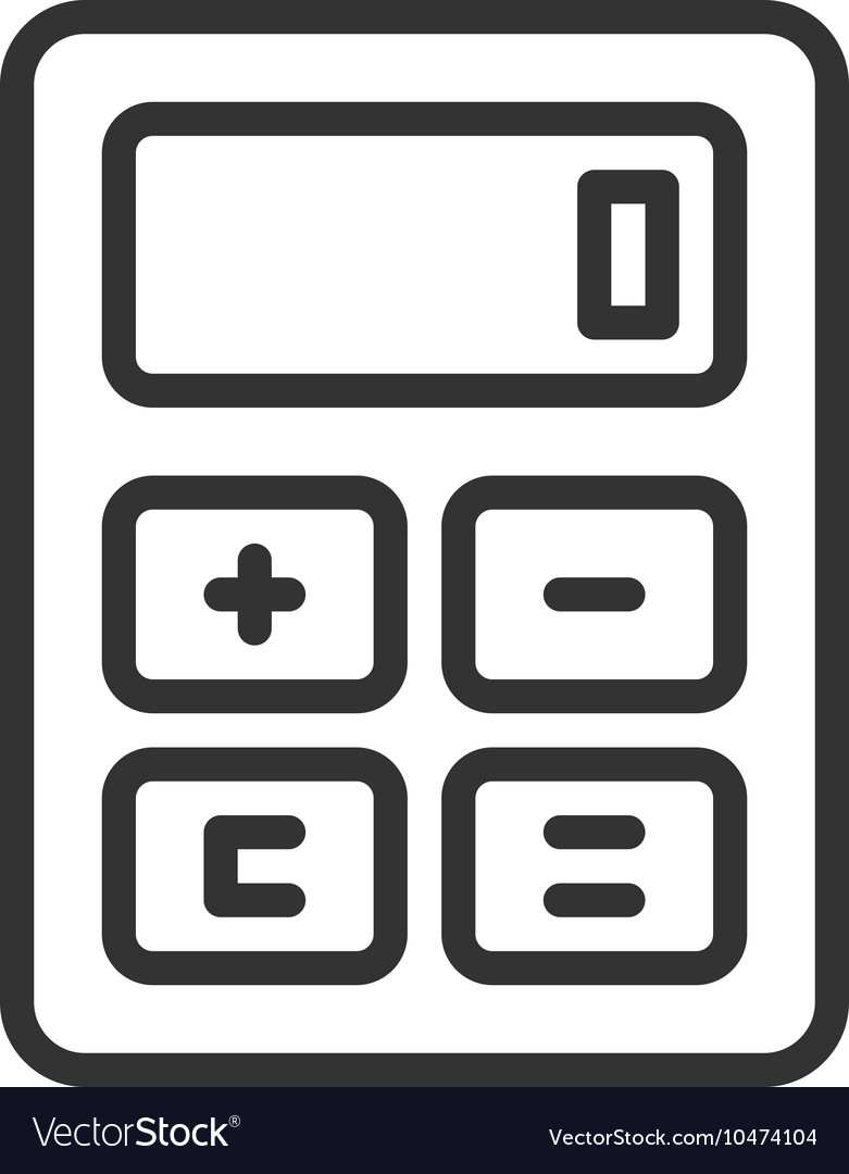 Calculator outline icon Royalty Free Vector Image