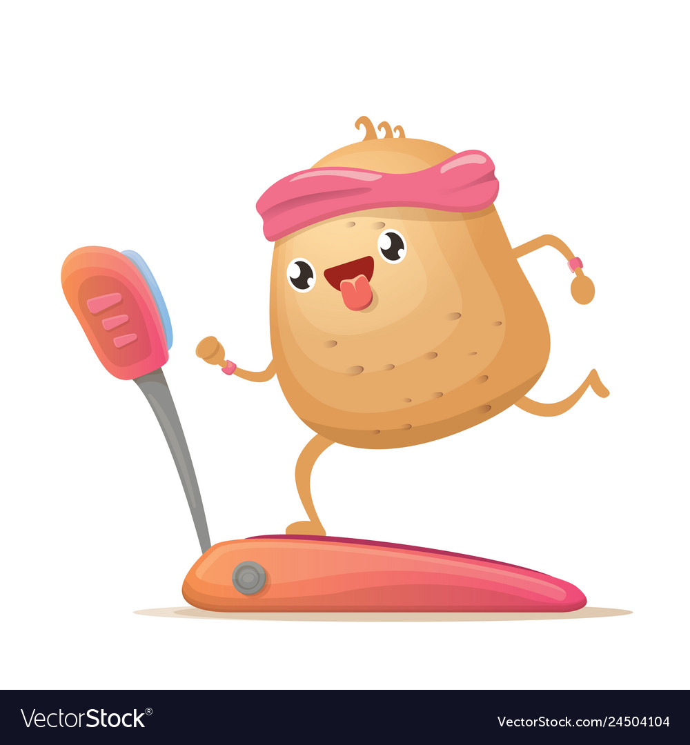 Cartoon funky potato character running or jogging Vector Image