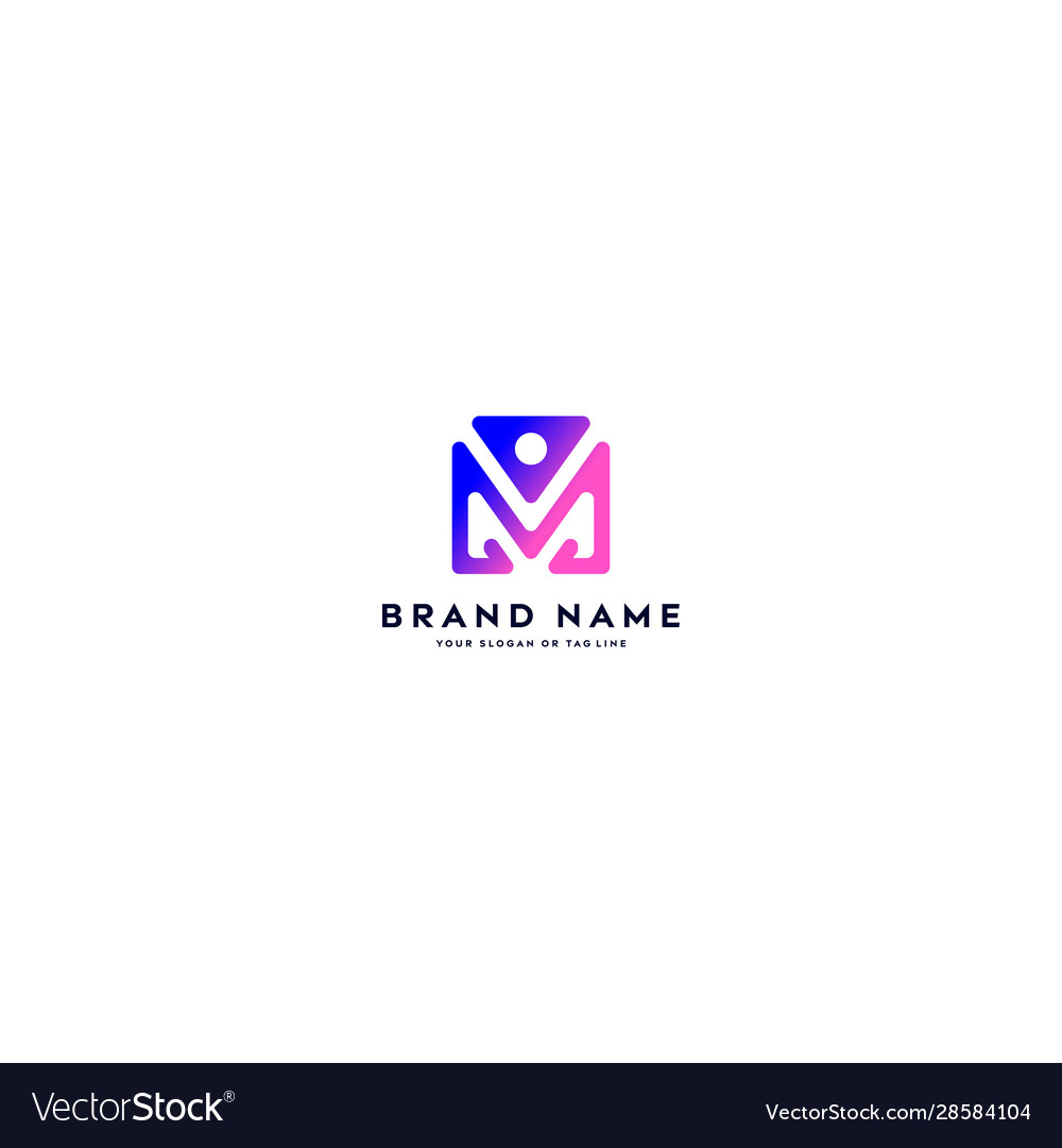 Letter logo m color gradient full