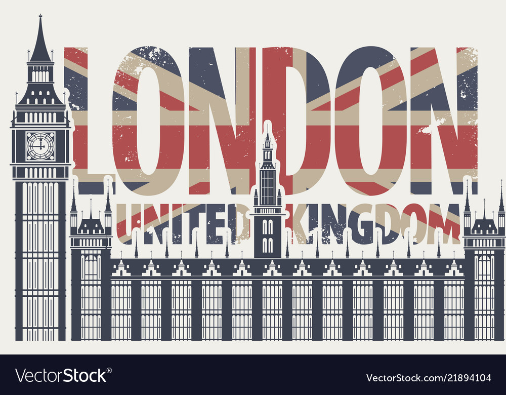 Retro postcard with the big ben in london Vector Image