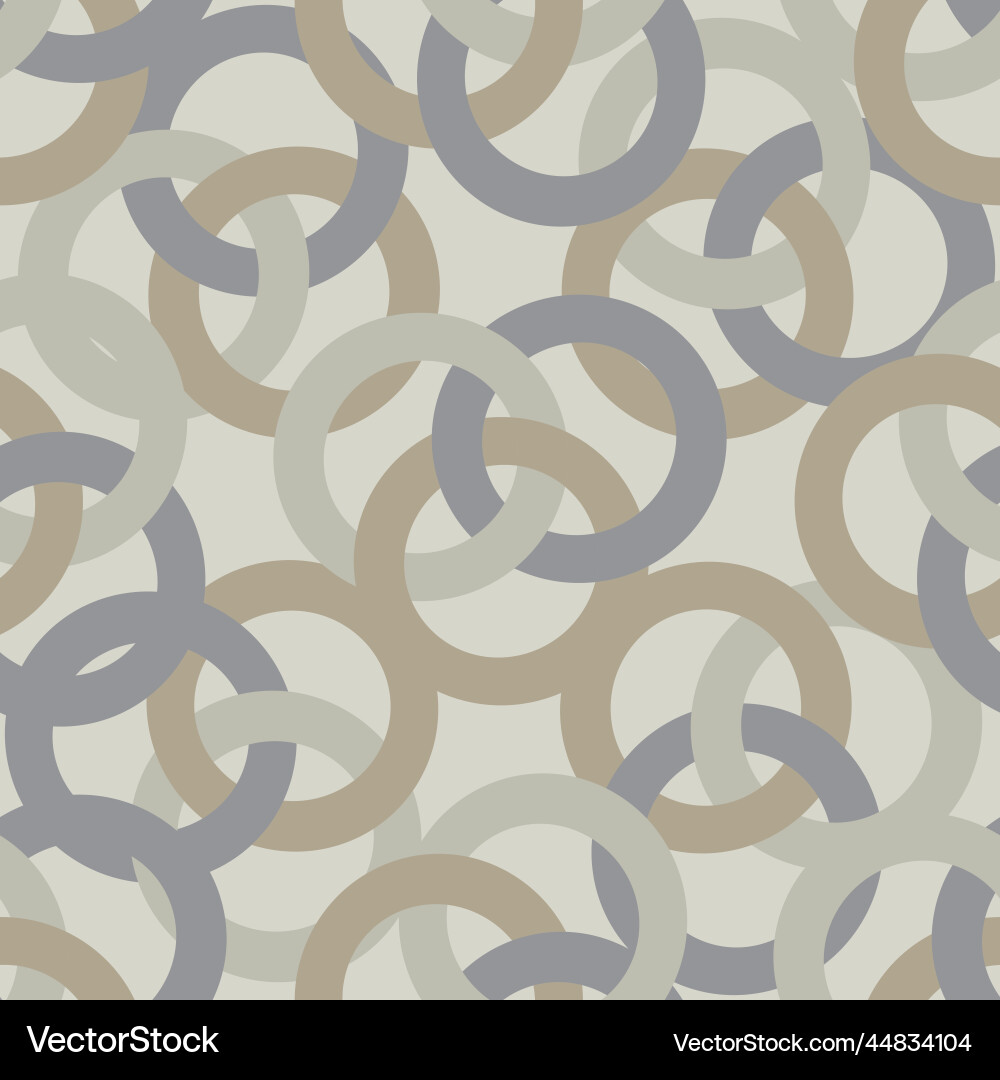 Tangled overlapping circles geometric seamless Vector Image