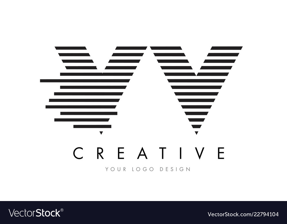 Vv v zebra logo design mit schwarz