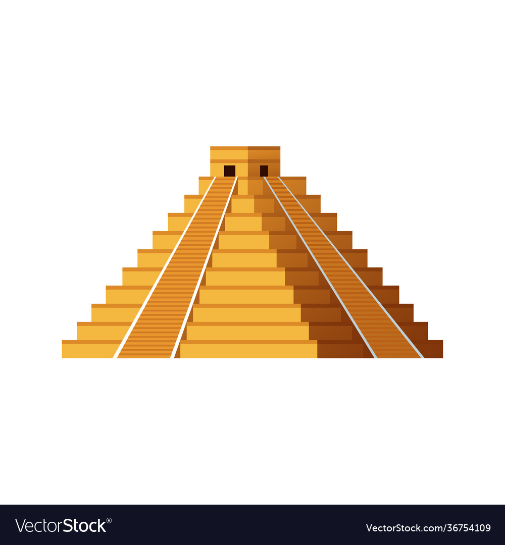 Ancient mayan pyramid - yellow mesoamerican temple