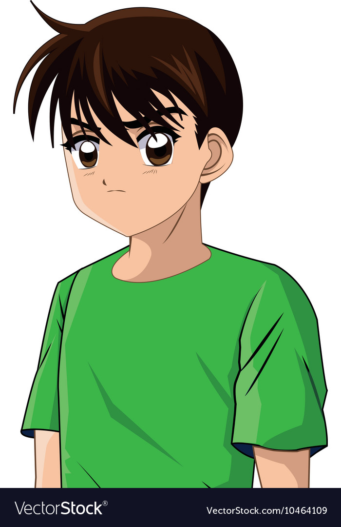 Boy anime male manga cartoon icon. Vector graphic, Stock vector