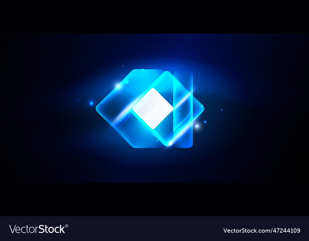 Blue neon speed arrow and line shapes background Vector Image