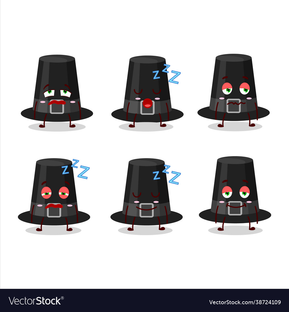 Cartoon Character Black Pilgrims Hat Royalty Free Vector