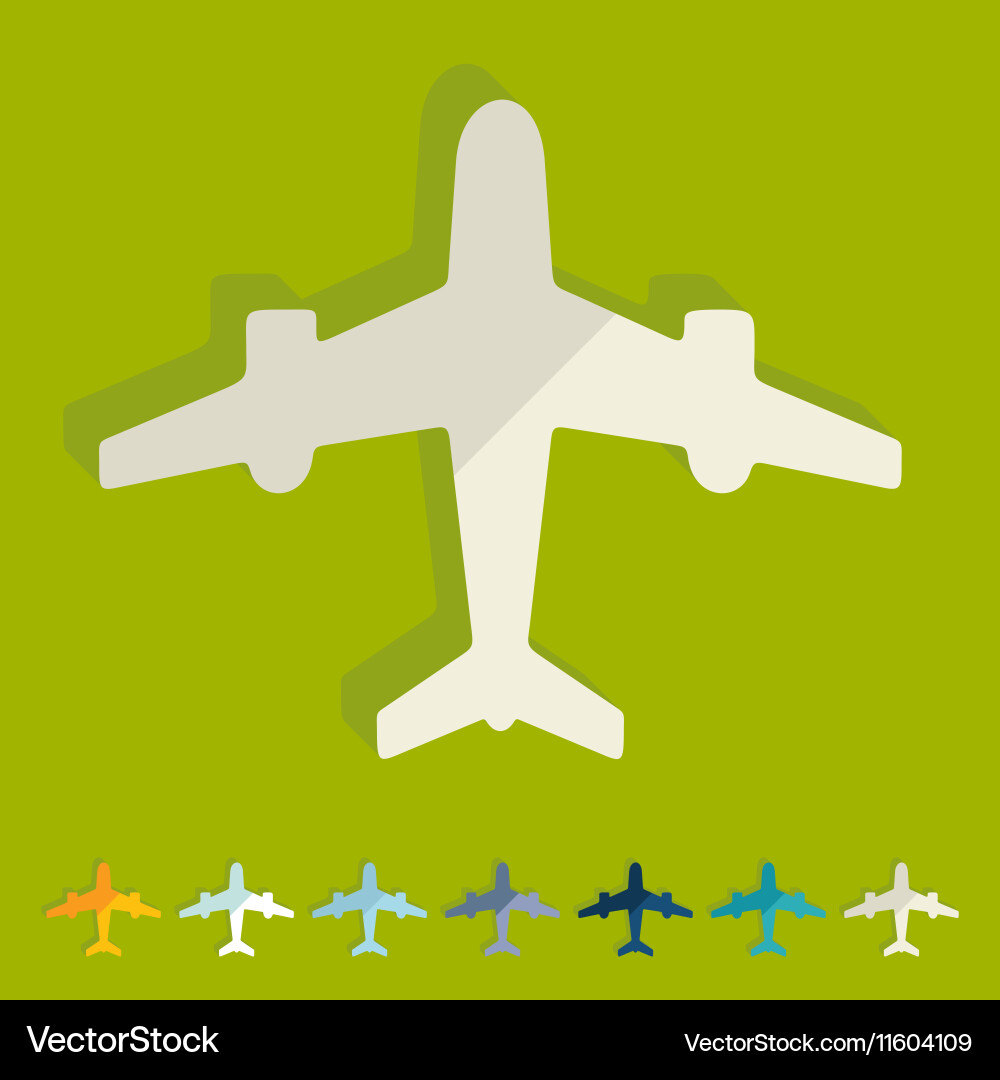 Flat design plane Royalty Free Vector Image - VectorStock