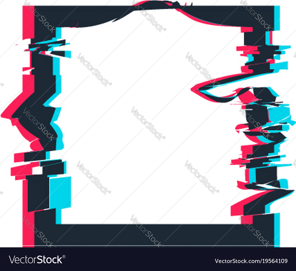 Glitch Distortion Frame Square Royalty Free Vector Image