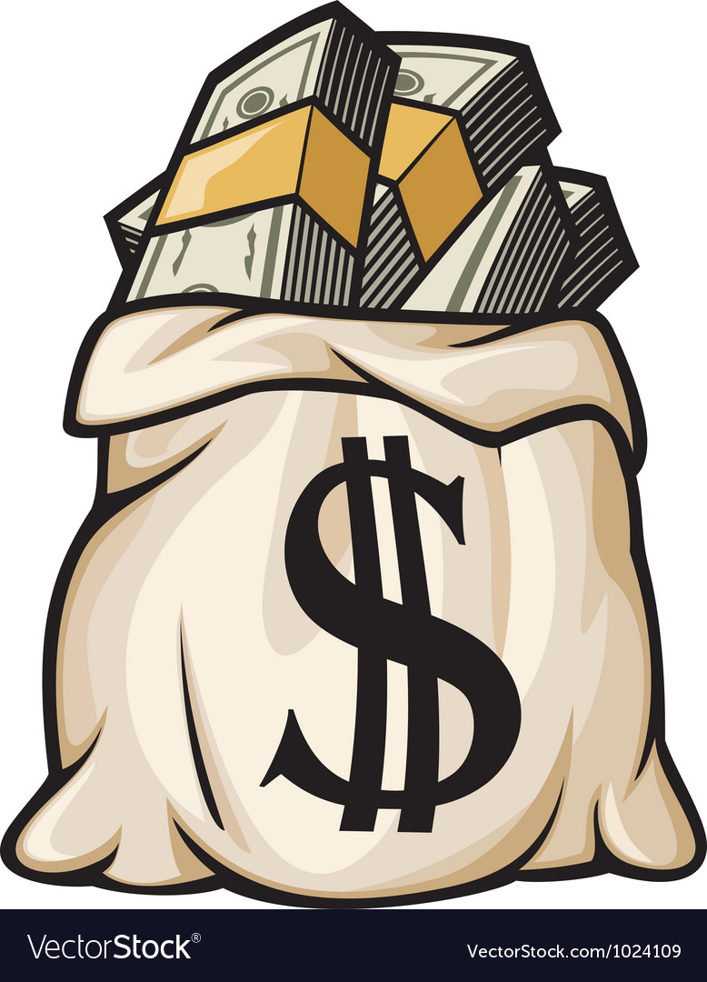 Download Money bag with dollar sign Royalty Free Vector Image