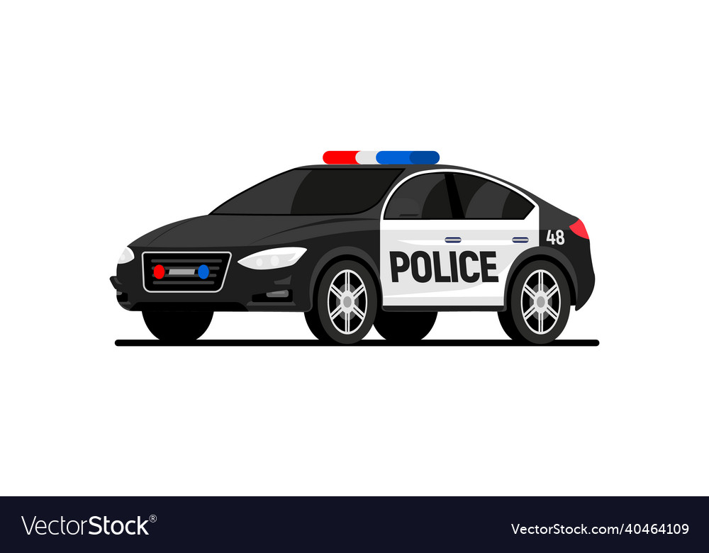 Police Car Flat Icon Patrol Sign Toy Royalty Free Vector 9914