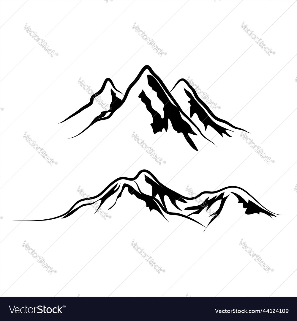 Set of rocky mountains Royalty Free Vector Image