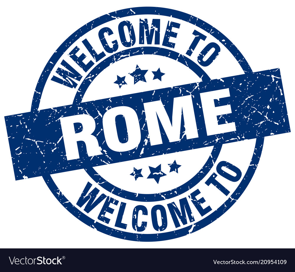 Welcome to rome blue stamp