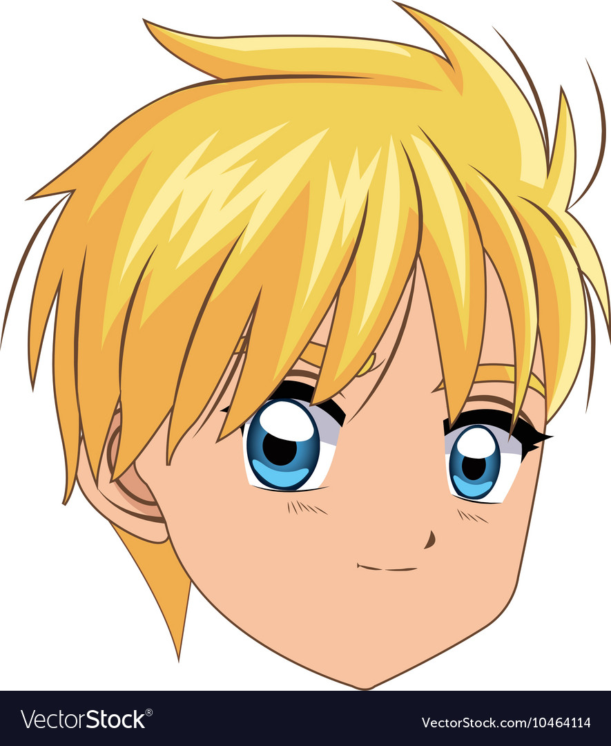 Anime style boy icon Royalty Free Vector Image