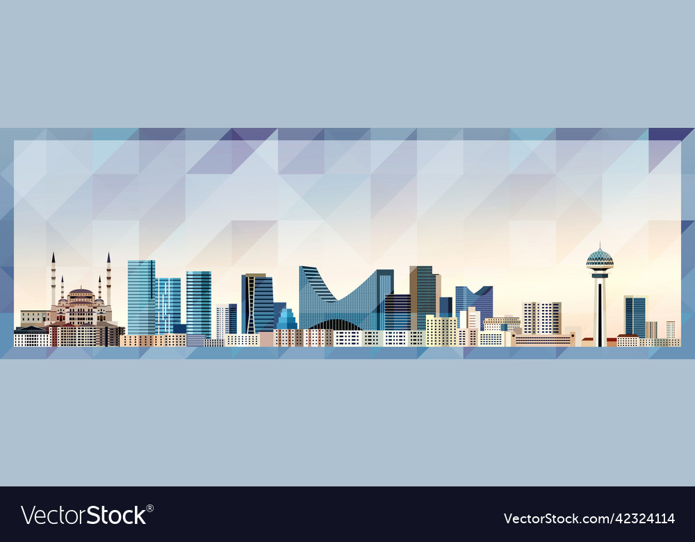 Ankara skyline colorful poster on beautiful