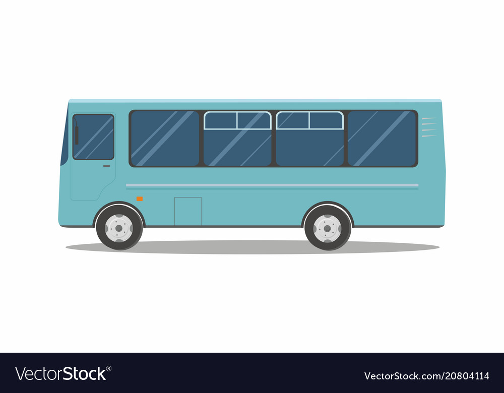 Aqua blue bus isolated on white background Vector Image