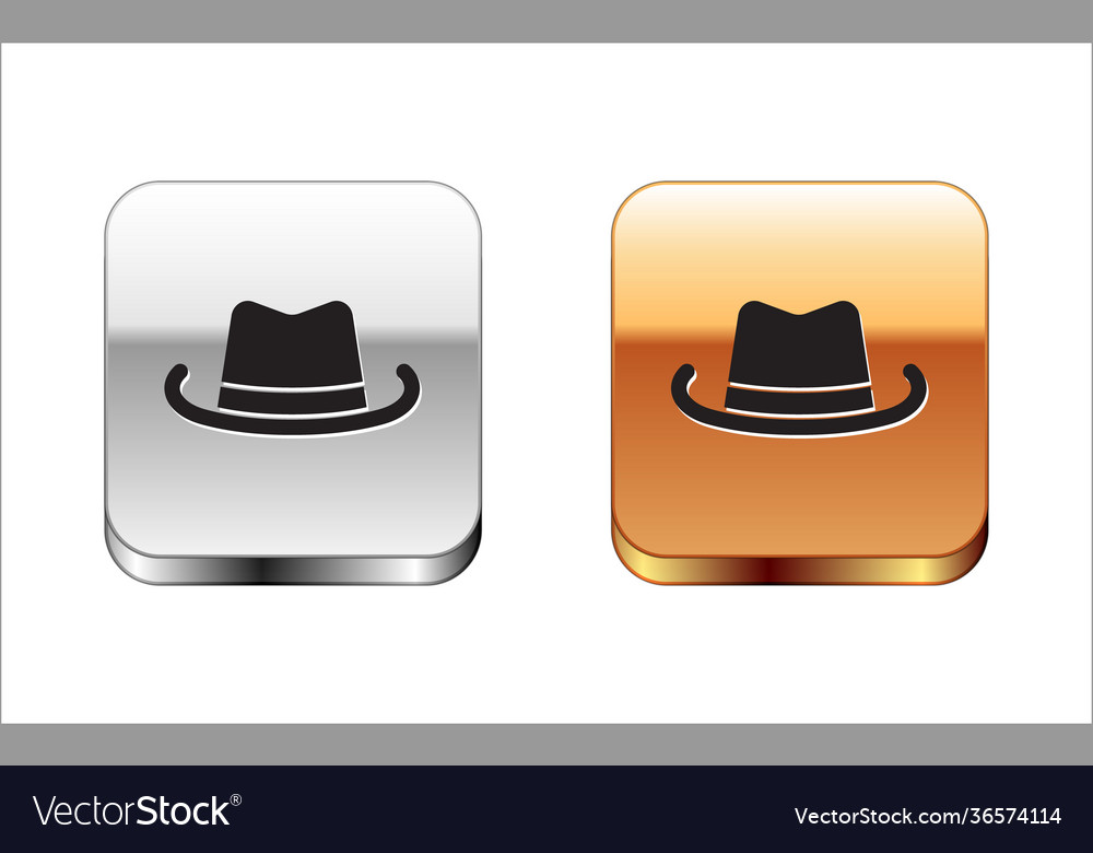 Black western cowboy hat icon isolated on white