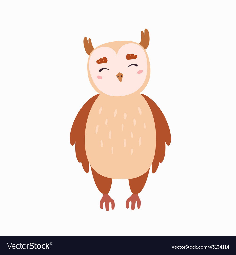 Cute owl in cartoon style