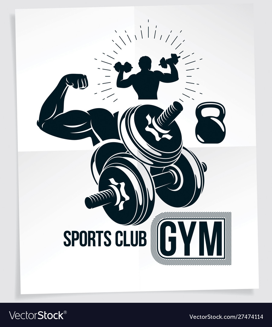 Gym advertising poster composition created using