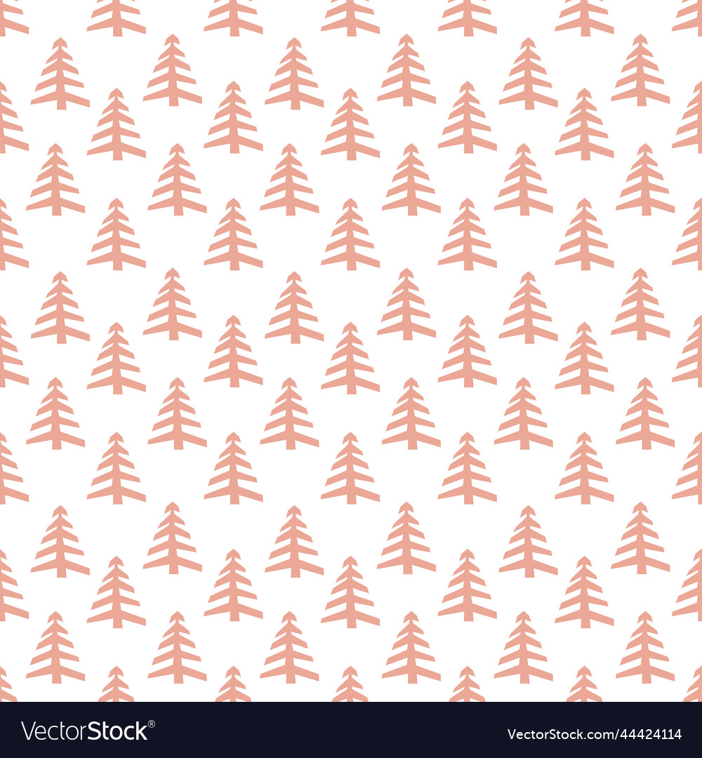 Hand drawn christmas tree seamless pattern sketch