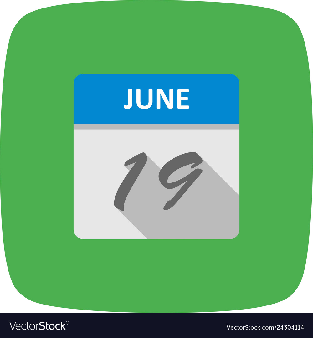 june-19th-date-on-a-single-day-calendar-royalty-free-vector