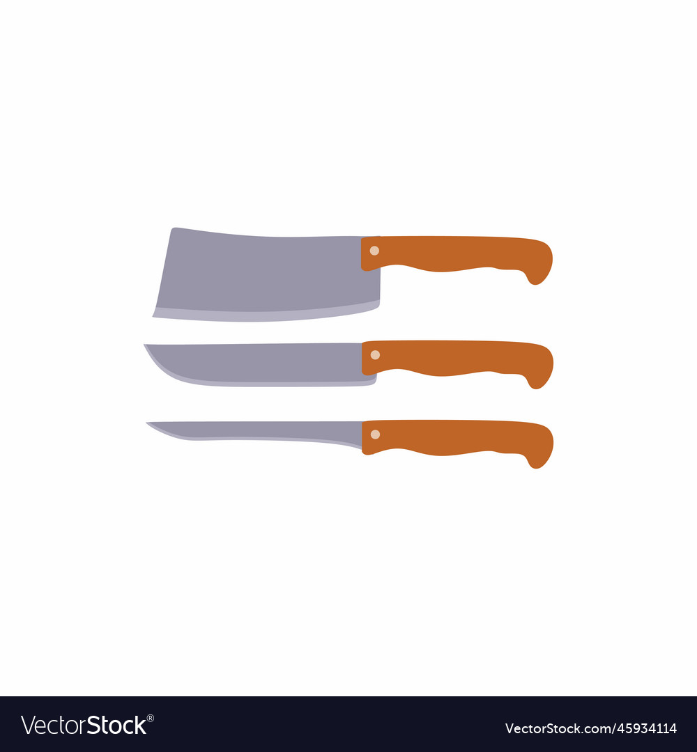 Knives isolated on blue background cooking knife