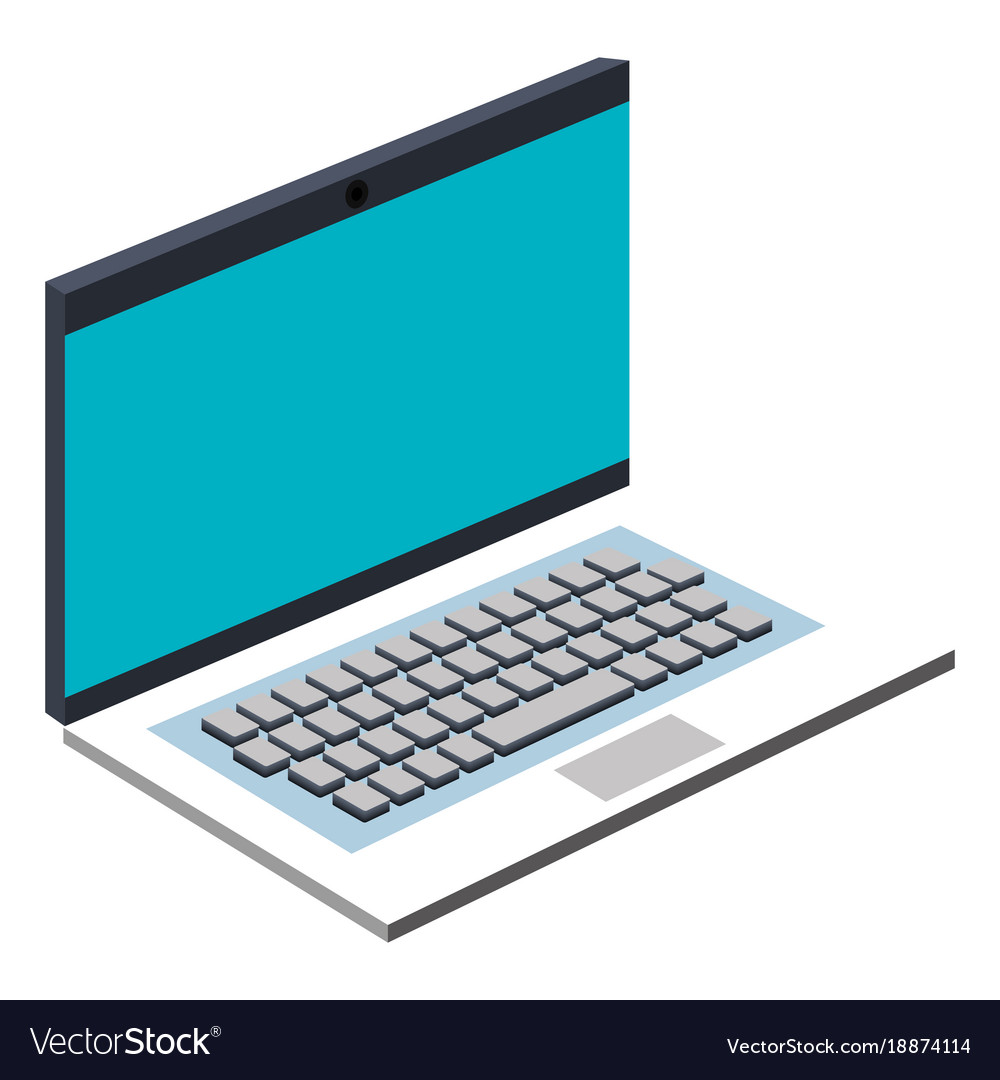 Laptop computer isolated icon Royalty Free Vector Image