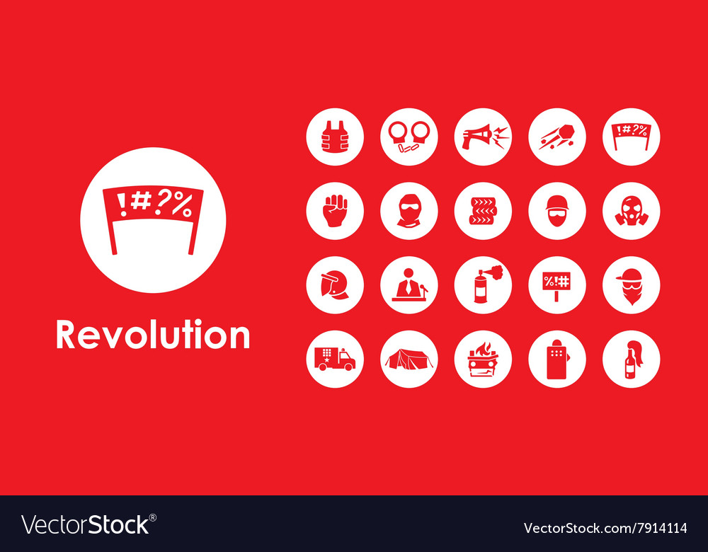 Set of revolution simple icons