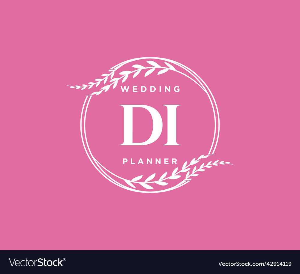 Di initials letter wedding monogram logos