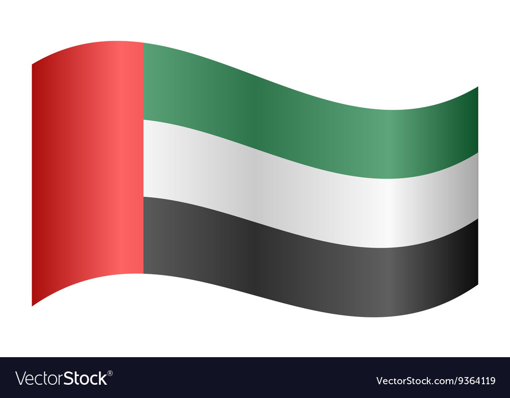 Flag of the united arab emirates waving Royalty Free Vector