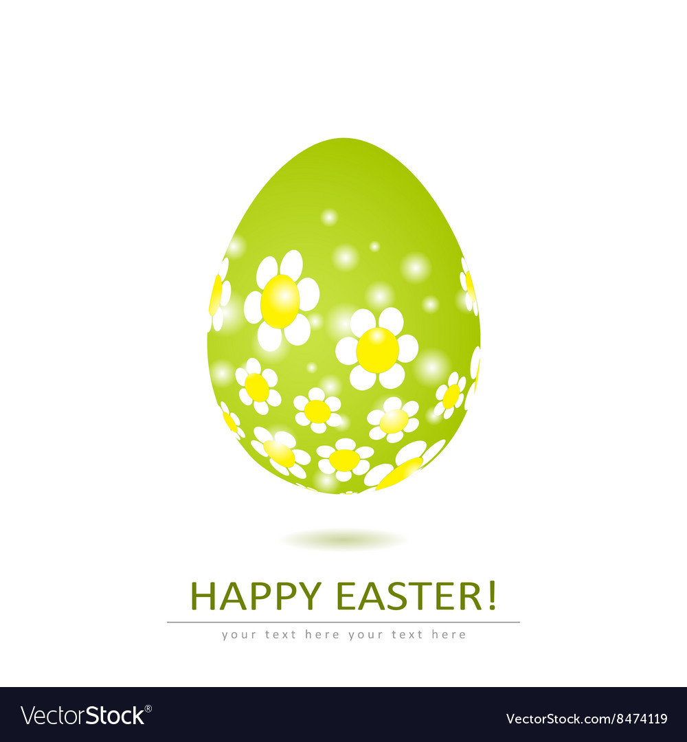 Floral egg shape isolated on white background Vector Image