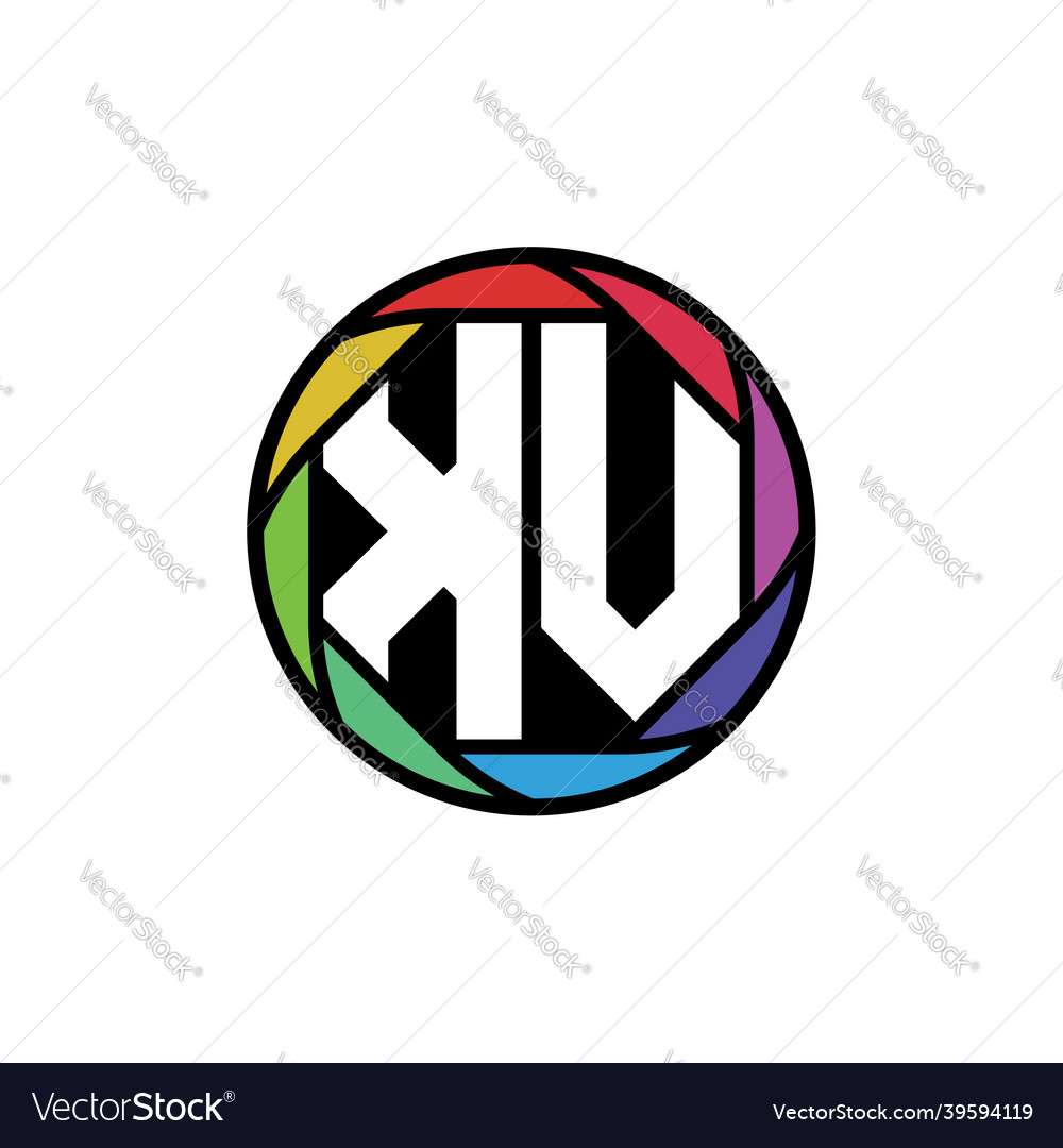 Kv monogram polygonal rainbow