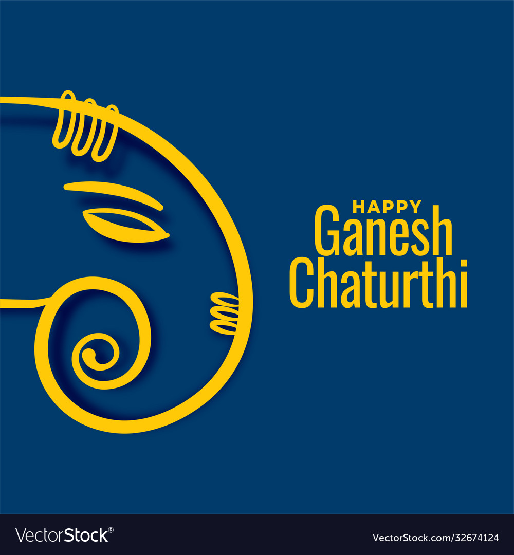 Creative happy ganesh chaturthi festival card Vector Image