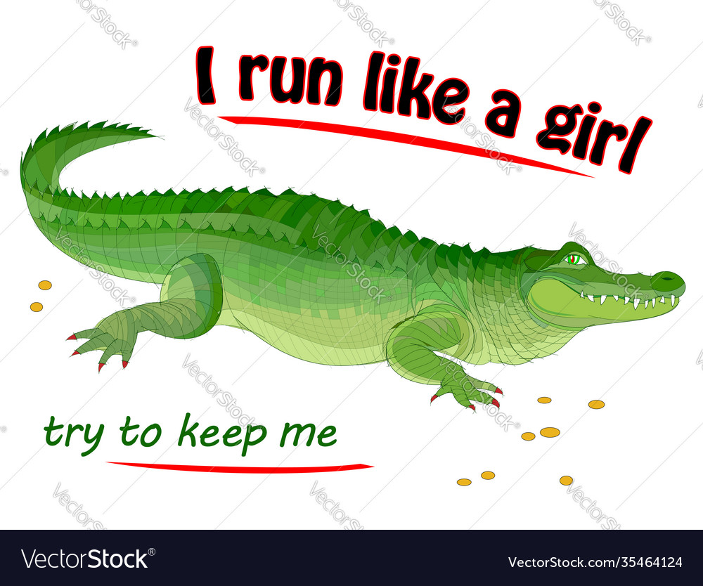 Fantastic cute crocodile with lettering modern Vector Image