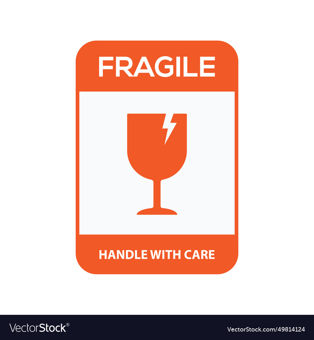 Fragile handle with care or red warning Royalty Free Vector