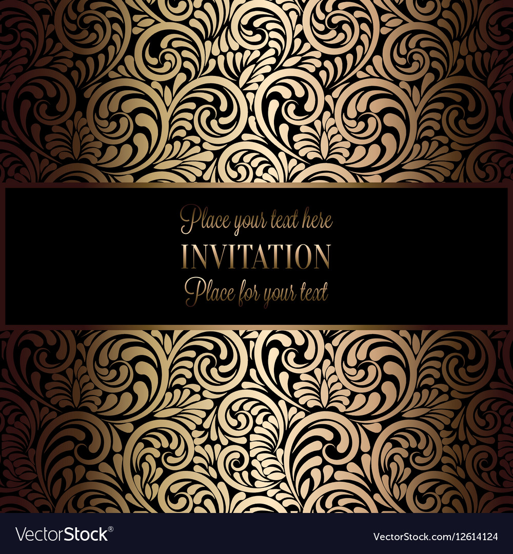 Invitation decorative golds 23 Royalty Free Vector Image