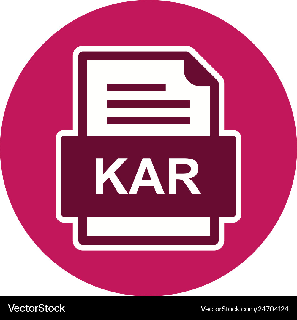 Kar file document icon Royalty Free Vector Image