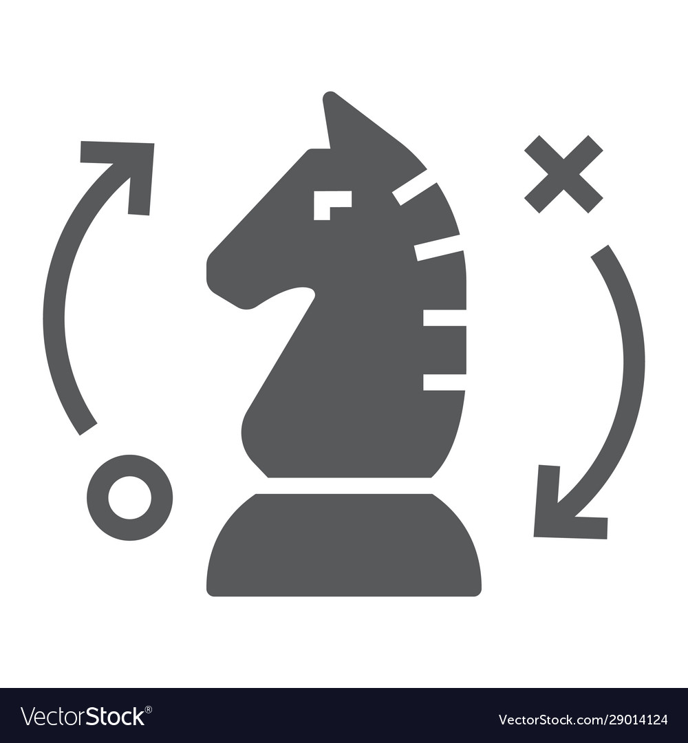 Strategy glyph icon business and chess