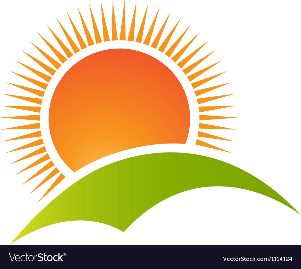 Sun over hills Royalty Free Vector Image - VectorStock