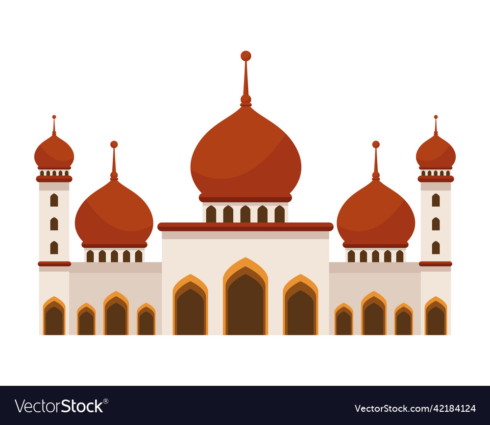 Taj mahal mosque temple Royalty Free Vector Image