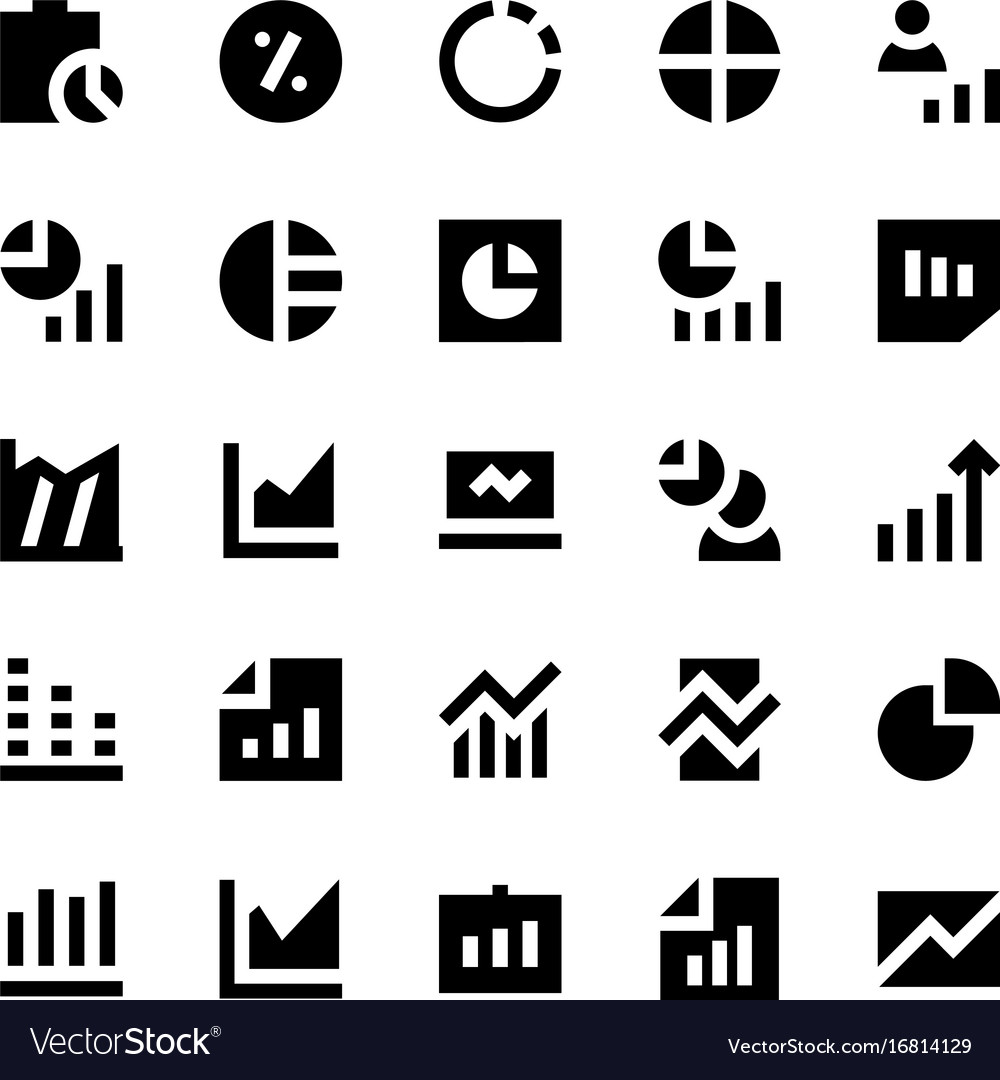 Business charts and diagrams solid icons 2