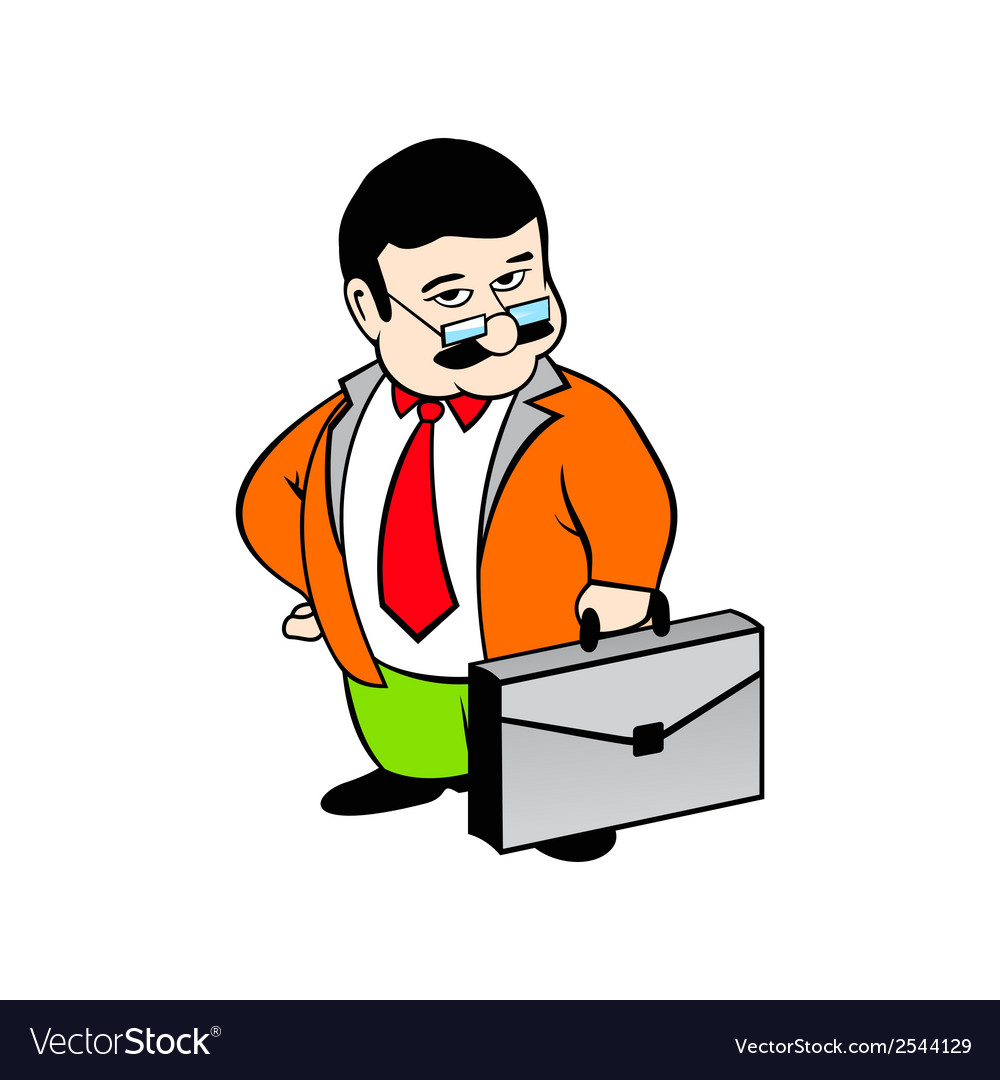 Businessman with briefcase Royalty Free Vector Image