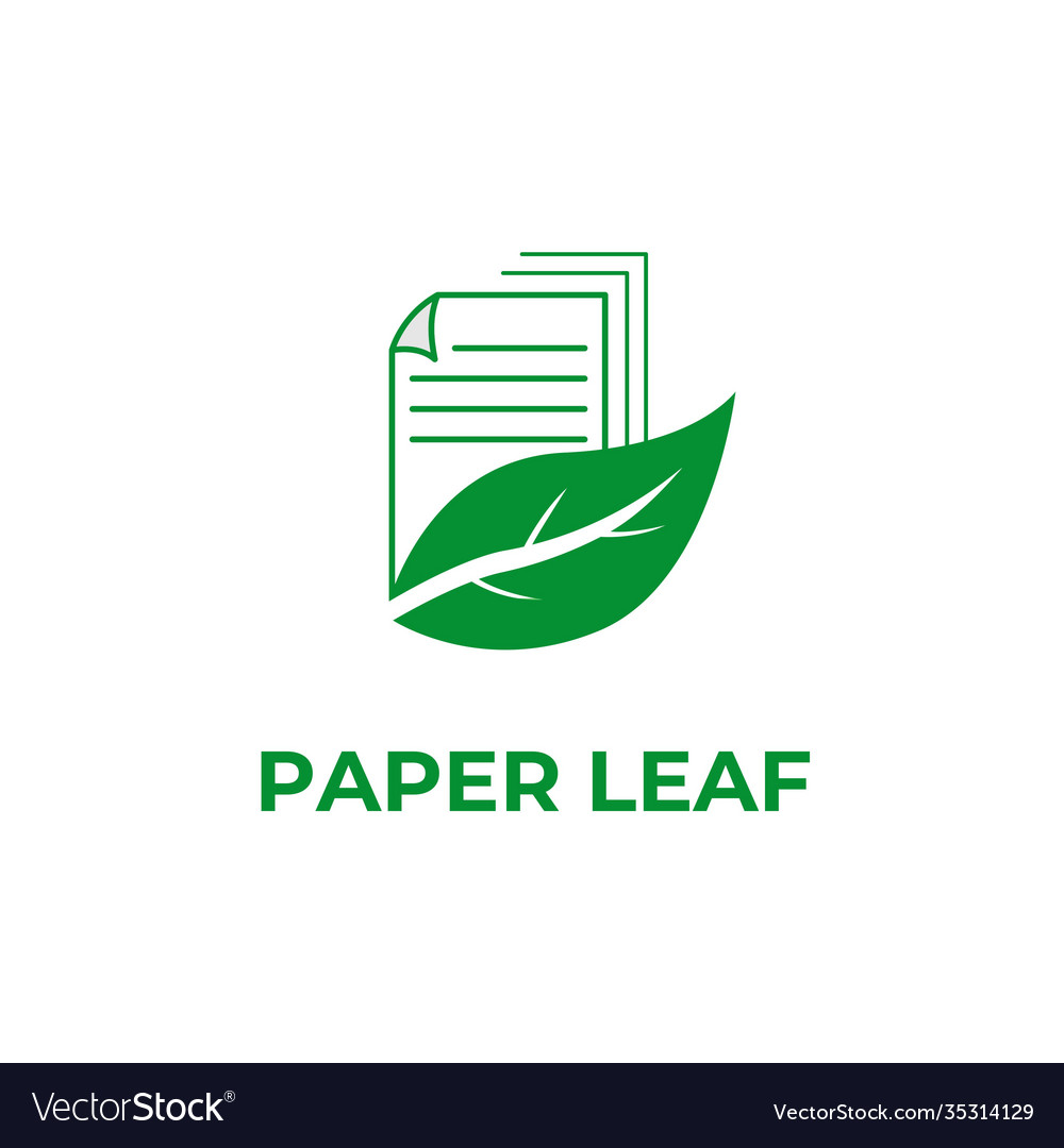 Creative modern logo green paper leaf simple Vector Image