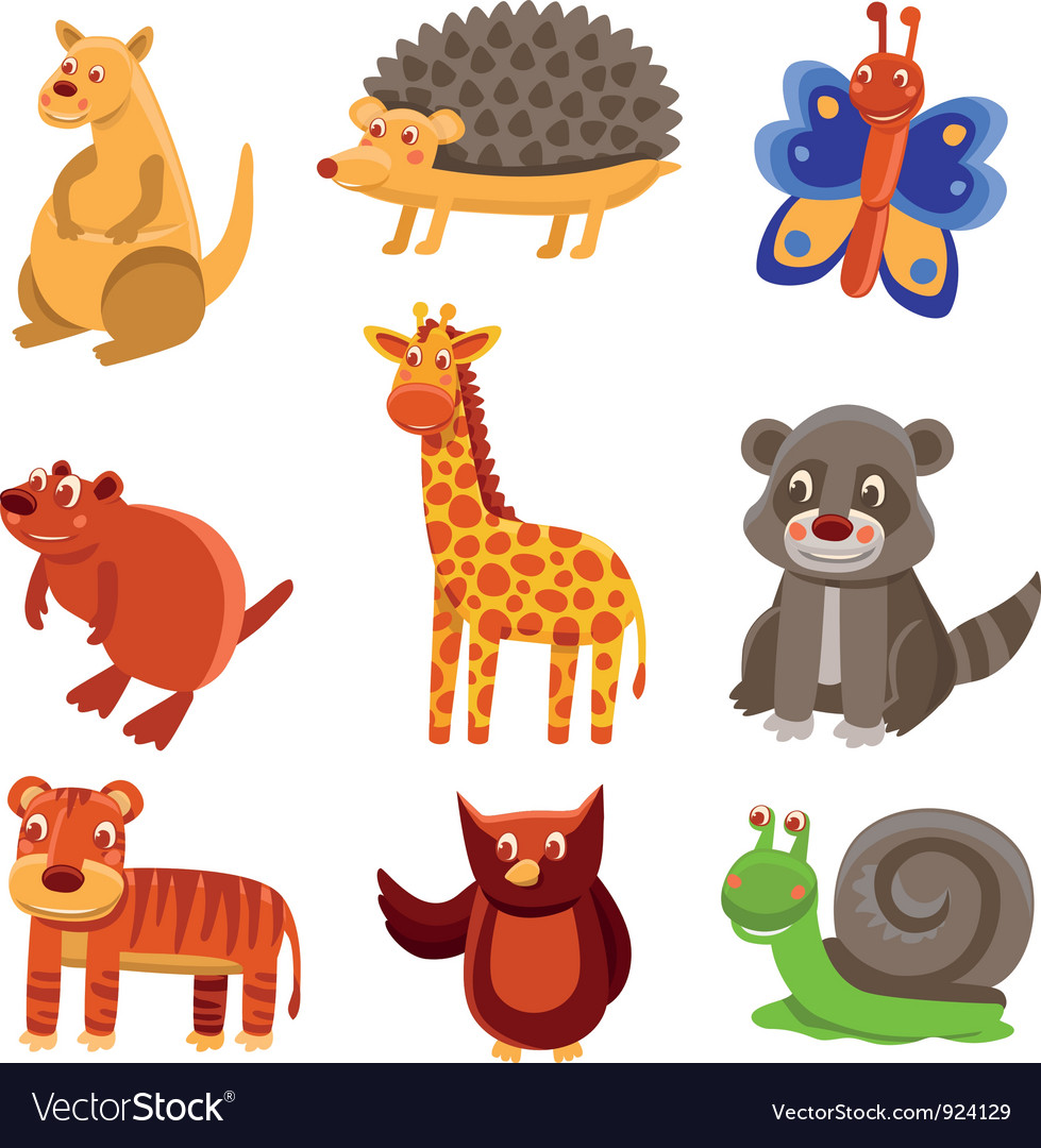 Cute cartoon animals Royalty Free Vector Image Cute cartoon animals Royalty Free Vector Image